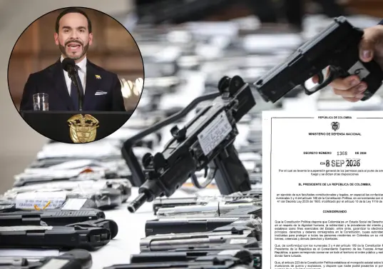 El presidente Abelardo de la Espriella levantó la suspensión del porte de armas, Foto: Colprensa