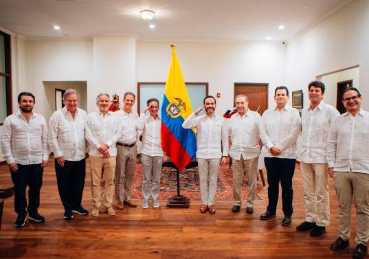 El presidente Abelardo de la Espriella se reunió en Barranquilla con representantes de los principales grupos empresariales y financieros del país. FOTO Cortesía.