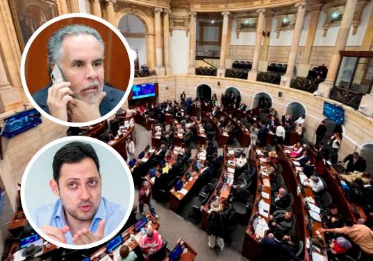 Armando Benedetti defendió la inasistencia de los ministros al debate por la emergencia económica, mientras que el senador Carlos Fernando Motoa calificó la decisión como una “cobardía” y acusó al Gobierno de escudarse en formalismos. FOTOS: EL COLOMBIANO y Colprensa