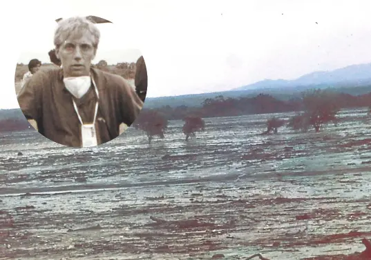 Gerard Martin en un lado de la foto. La tragedia ocurrió el 13 de noviembre de 1985, cuando la erupción del volcán Nevado del Ruiz provocó una avalancha que sepultó a Armero y mató más de 25.000 personas. <span class="mln_uppercase_mln">FOTOS</span> <b><span class="mln_uppercase_mln">Niall Meagher</span></b>