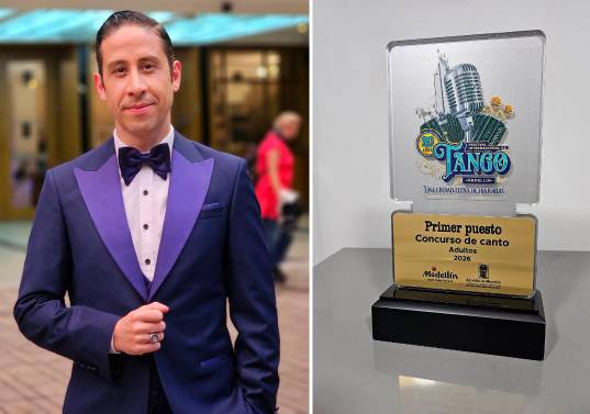 Emmanuel Rivero Famá es el ganador de la competencia de canto del festival de tango de Medellín. Foto: Cortesía @emanuelriverofama