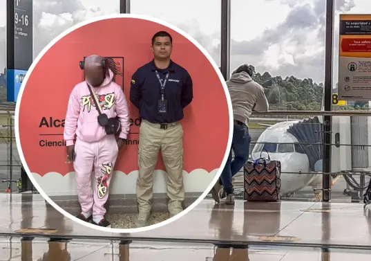 Extranjero inadmitido en el aeropuerto José María Córdova de Rionegro. Foto: cortesía Migración Colombia