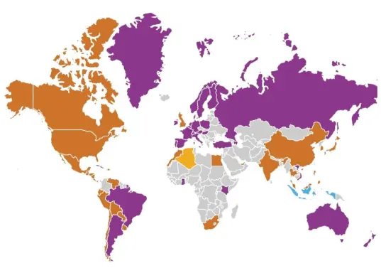 Mapa de los colombianos que votaron en el exterior en la primera vuelta presidencial del 31 de mayo de 2026. FOTO: Captura de pantalla 
