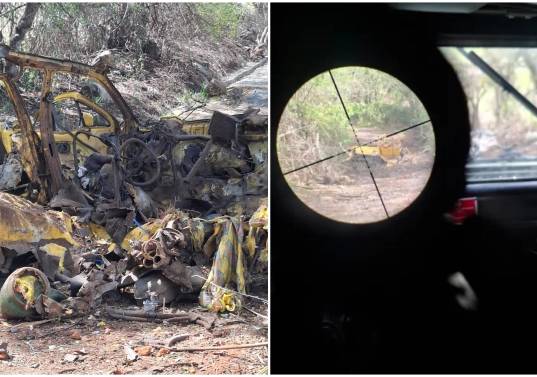 Una inspección de rutina en la vía Panamericana derivó en momentos de máxima tensión cuando los ocupantes de un taxi cargado con explosivos activaron el cargamento al verse acorralados por las tropas. FOTO: Ejército Nacional