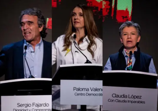 Claudia López fue senadora y alcaldesa de Bogotá; Sergio Fajardo, alcalde de Medellín y gobernador de Antioquia y Paloma Valencia es senadora del Centro Democrático. FOTO: Julio Herrera.