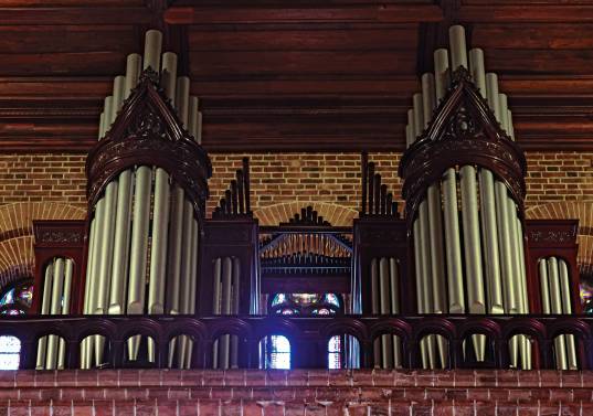 La parte visible del órgano es la consola, pero detrás hay un montaje de tres pisos. FOTO Manuel Saldarriaga