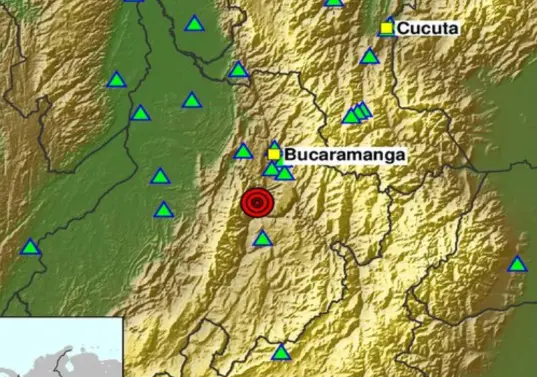 Según el Servicio Geológico Colombiano, desde la madrugada de este miércoles, la tierra en Colombia se ha movido en ocho ocasiones, contando esta en Los Santos como la más reciente. FOTO: @sgcol