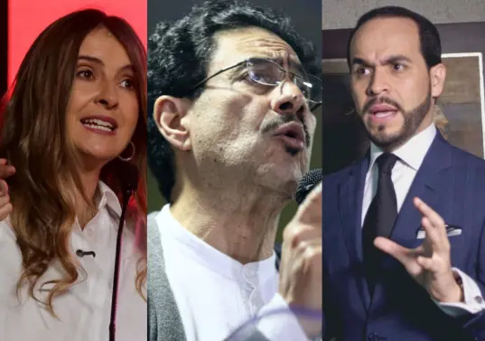 Los candidatos punteros en las encuestas: Paloma Valencia, Iván Cepeda y Abelardo de la Espriella. Foto: Colprensa