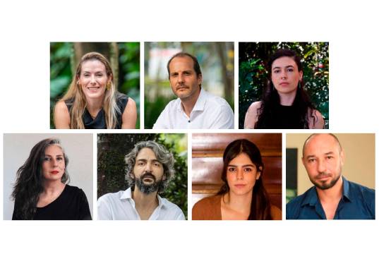 En las fotografías podemos ver a algunos de los esctiores mencionados en el texto. 1. Sara Jaramillo 2. Esteban Duperly. 3. Lina Parra Ochoa. 4. Isabel Botero. 5. Jorge Iván Agudelo. 6. Lorena Salazar Masso. 7. Gilmer Mesa.