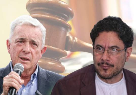 El Tribunal Superior de Bogotá absolvió en segunda instancia al expresidente Álvaro Uribe de los delitos de soborno de testigos y fraude procesal, revocando la condena de 12 años impuesta en julio. El senador Iván Cepeda es la contraparte del proceso. FOTO: ARCHIVO-COLPRENSA