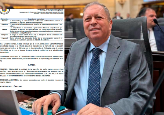 Jaime Cano fue elegido en las votaciones de marzo pasado con 64.173 votos. Foto: Manuel Saldarriaga Quintero