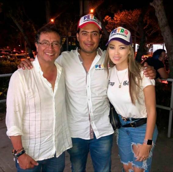 Gustavo Petro, Nicolás Petro y Day Vásquez. La exesposa del hijo del presidente lo acusa de haber recibido dineros de polémicos empresarios. FOTO CORTESÍA 