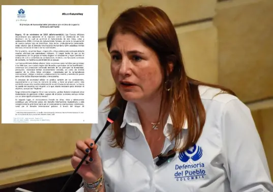 La defensora del Pueblo, Iris Marín Ortiz. FOTO: Colprensa.