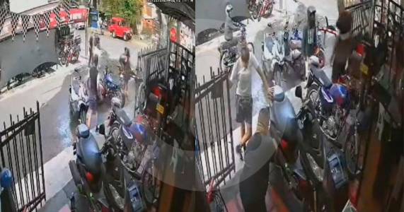 En video: Un hombre cascó al sujeto que, al parecer, le iba a disparar