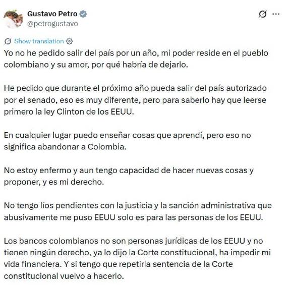 “Se va a volar” y “quiere huir”: la advertencia de políticos al permiso del Senado para que Petro salga del país