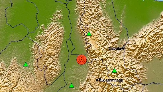 El evento sísmico se registró a las 3:30 a.m. de este sábado 27 de febrero. FOTO Servicio Geológico Colombiano