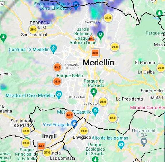 Calidad del aire bajó: seis estaciones reportan índices dañinos para grupos sensibles
