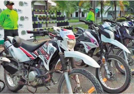 Unas 20 motos fueron recuperadas en el Urabá antioqueño por parte de la Policía Nacional, las cuales fueron hurtadas en Medellín y el Valle de Aburrá. <b><span class="mln_uppercase_mln"> </span></b>FOTO<b><span class="mln_uppercase_mln"> CORTESÍA</span></b>