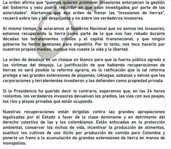 Esta fue la respuesta de CNA al ultimátum del gobierno.