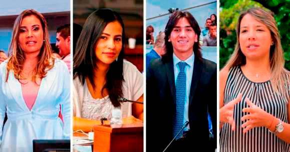 De izquierda a derecha: Lina García, Paulina Aguinaga, Albert Corredor y Nataly Vélez. FOTO: EL COLOMBIANO