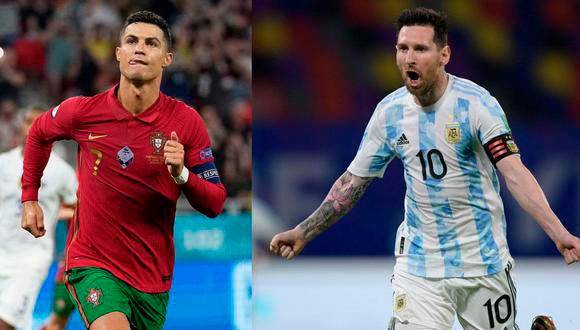 Cristiano Ronaldo y Messi, en pugna por ser el máximo artillero histórico de selecciones. FOTO: AFP