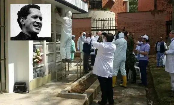 Exhumación de los restos del cura Camilo Torres. Foto: cortesía