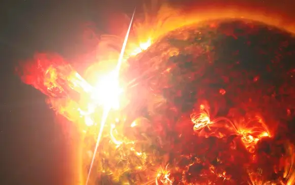 La eyección de masa coronal superó los 967.000 kilómetros de extensión, lo que equivale a más de 75 veces el diámetro de la Tierra, explicó la NASA. FOTO NASA