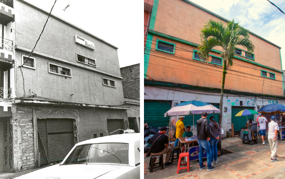 Teatro Rosalía antes y ahora. Hoy su interior está en ruinas. FOTO CARLOS VELÁSQUEZ.