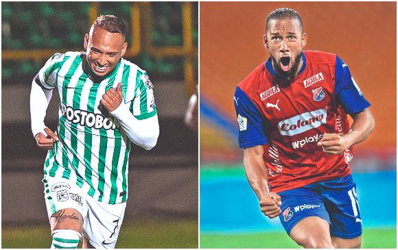 Jarlan Barrera (Nacional) y Edwar López (DIM), opciones ofensivas de los dos equipos de la capital paisa. FOTOs dimayor