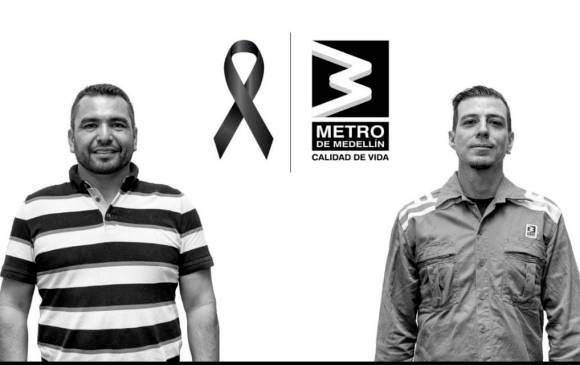 Gustavo Adolfo Atehortúa del Río y Carlos Mario López Correa son las víctimas del accidente, según la empresa. FOTO Cortesía