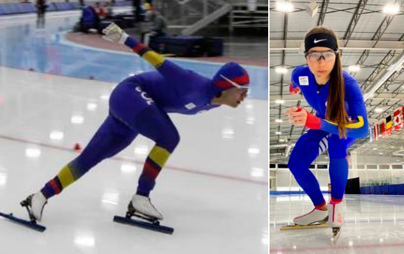Los colombianos Diego Amaya y Laura Gómez establecieron récords nacionales en la jornada de este sábado en las competencias que se realizan en Estados Unidos. FOTOS Cortesía Fedepatín.