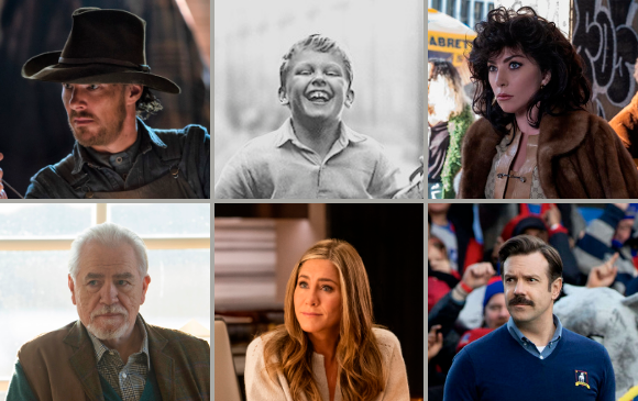 Arriba: El poder del perro, Belfast y Gucci, las películas más nominadas a los SAG Awards. Abajo las series: Succession, The Morning Show y Ted Lasso. FOTOS Cortesía