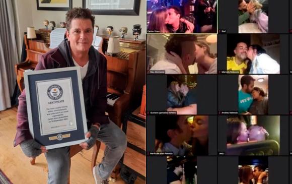 Carlos Vives rompió récord mundial de la mayor cantidad de parejas besándose simultáneamente en línea. FOTOS Guinness World Record 