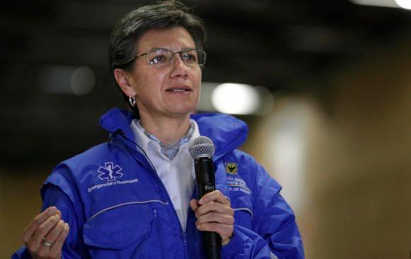 La mandataria capitalina trató de resaltar el hecho de que no hay desabastecimiento de insumos médicos en Bogotá. FOTO: COLPRENSA.