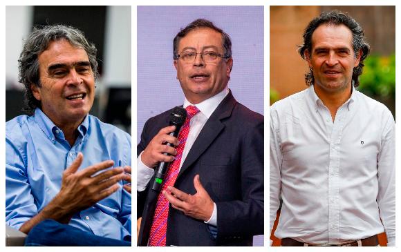 Sergio Fajardo, Gustavo Petro y Federico Gutiérrez resultaron electos en sus respectivas coaliciones para disputar la presidencia. FOTO: Cortesía.
