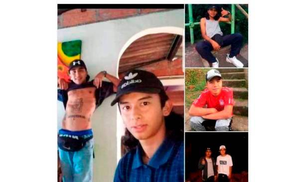 Esta es la imagen con el collage de los seis jóvenes desaparecidos en la vía a la Costa, a la altura de Valdivia y Tarazá. Foto: Cortesía. 