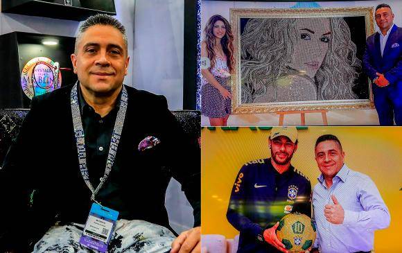 El artista colombiano que pone a brillar a los famosos con sus obras de cristales