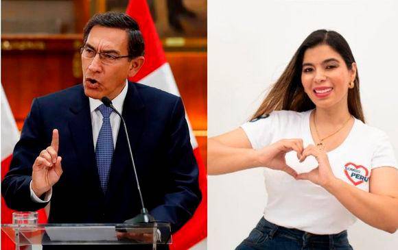 El expresidente Vizcarra y la excandidata Pinchi son los protagonistas del hit del momento. FOTO: EFE Y @zullypinchi18.