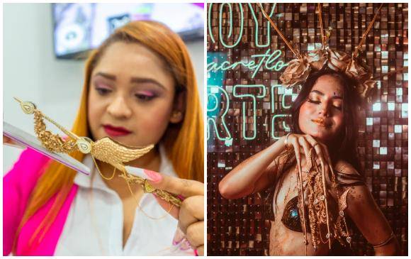 El reto de Sandra es hacer las uñas cada vez más grandes y más liviana. FOTOS Camilo Suárez y Cortesía 