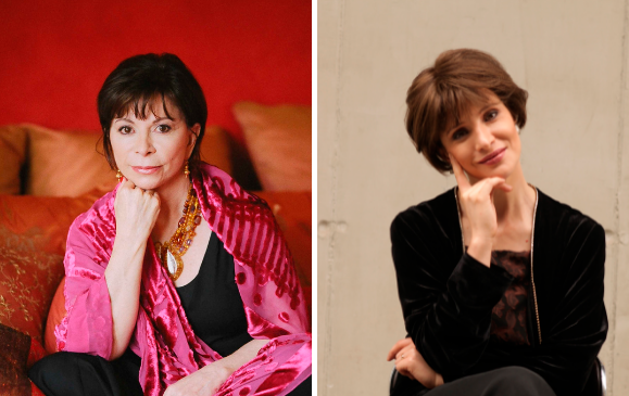 A la izquierda la escritora Isabel Allende hace algunos años, a la derecha la actriz Daniela Ramírez quien la interpreta en la serie. FOTOS Amazon Prime y Colprensa