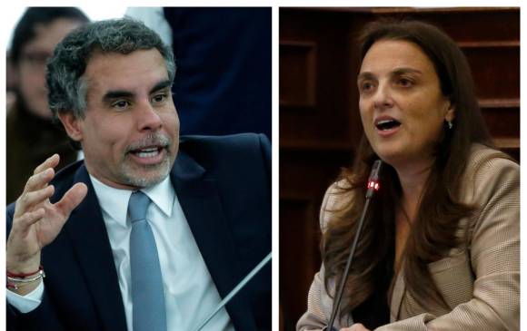 El senador Armando Benedetti y la exministra de las TIC, Karen Abudinen. FOTO ARCHIVO