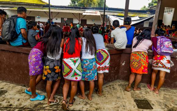 Imagen de referencia sobre el desplazamiento que viven las comunidades en el departamento del Chocó. La foto no corresponde al tiempo y lugar de los hechos. FOTO: MANUEL SALDARRIAGA