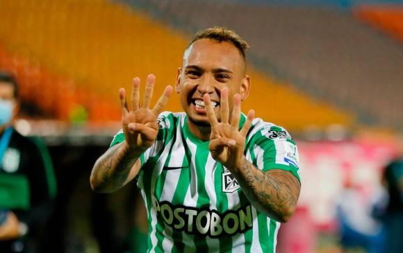 Jarlan Barrera abrió el marcador para Nacional en el juego ante Chicó. FOTO DIMAYOR