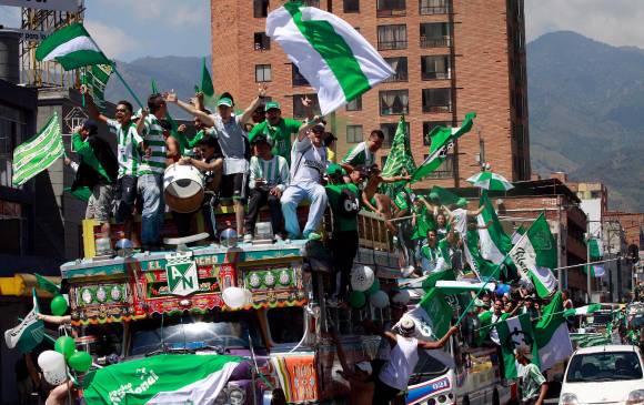 Caravana de hinchas de Nacional. FOTO ILUSTRATIVA DONALDO ZULUAGA.