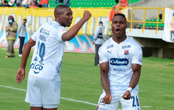 Yulián Gómez celebró a rabiar su anotación, que mantiene vivo al Medellín en la Liga. FOTO dimayor