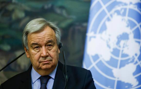 El secretario general de la ONU, António Guterres, fue el encargado de enviar el mensaje de alerta. FOTO: EFE