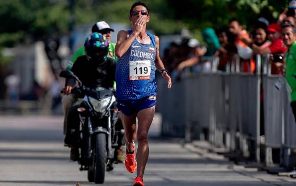 Jeisson Suárez logró su clasificación durante su participación en el NN Mission Marathon. FOTO CORTESÍA COMITÉ OLÍMPICO COLOMBIANO
