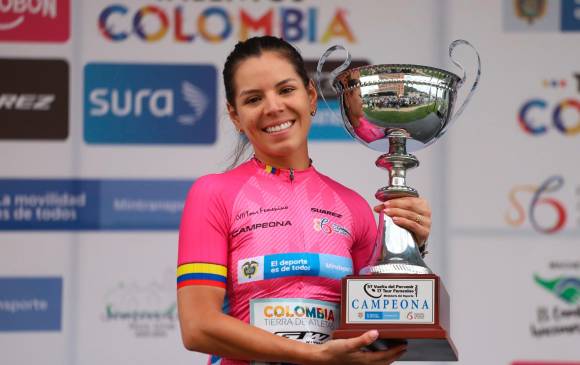 Jessenia mostró solidez y concentración de principio a fin en el Tour Femenino, en el que ganó la primera etapa y se defendió de los ataques de las demás rivales en las restantes. FOTO fedeciclismo