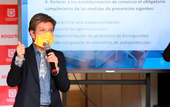 Claudia López explicó que en ningún caso podrá haber reuniones de más de diez personas que deben ser únicamente del núcleo familiar cercano.