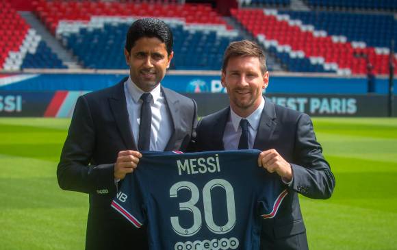 Messi durante su presentación como jugador del PSG. FOTO EFE